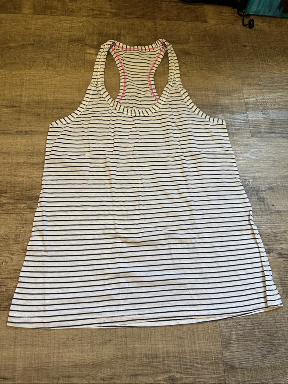 Striped Racerback Tank Top - White with Black Stripes lululemon